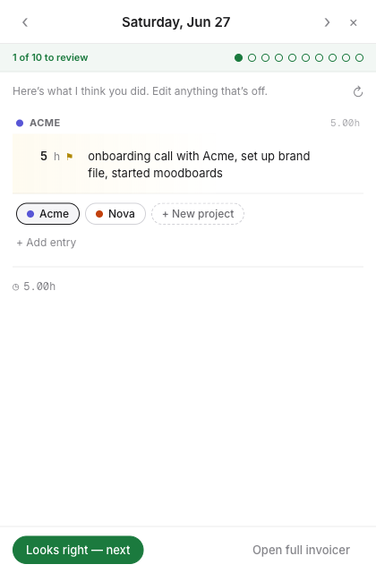 Add by hand if you prefer · every project a chip, plus one to mint a new project
