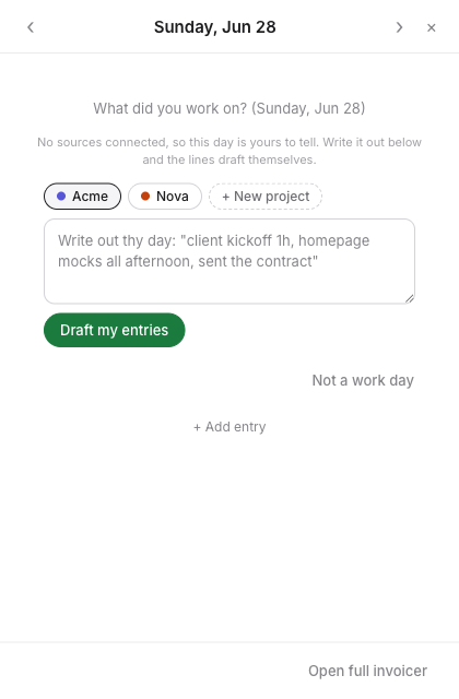 Confirm and move on · the catch-up queue walks day by day